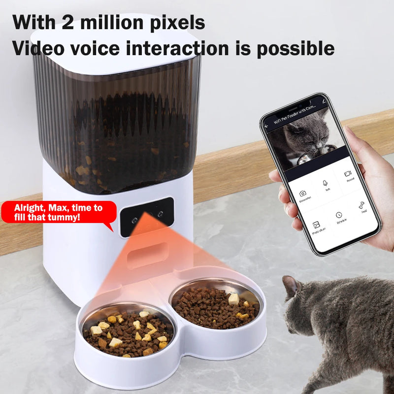 Alimentador automático para gatos 5L, tigela inteligente para animais