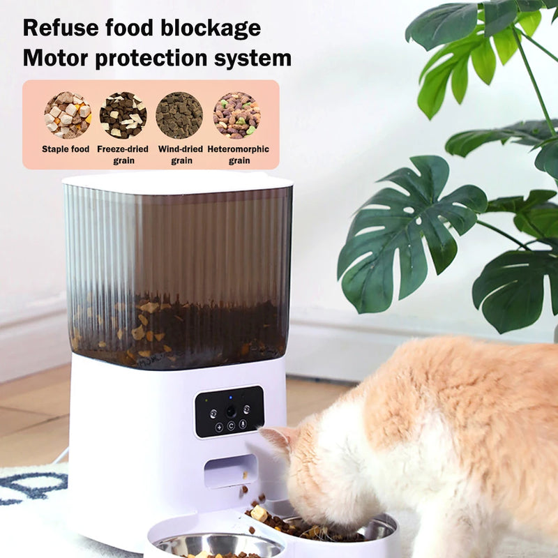 Alimentador automático para gatos 5L, tigela inteligente para animais