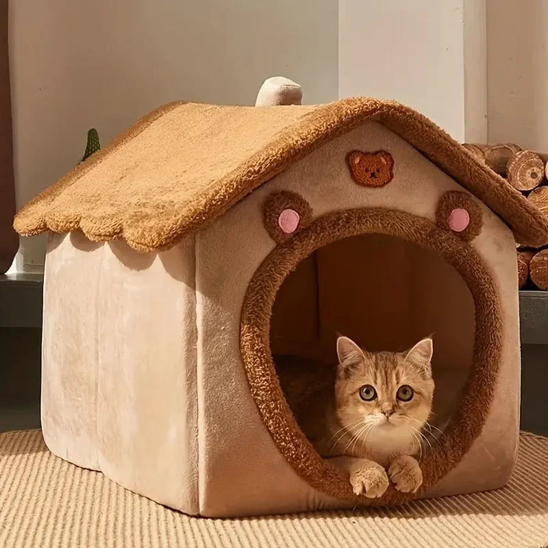 Casa de estimação dobrável para cães extra pequenos, casa lavável do gato