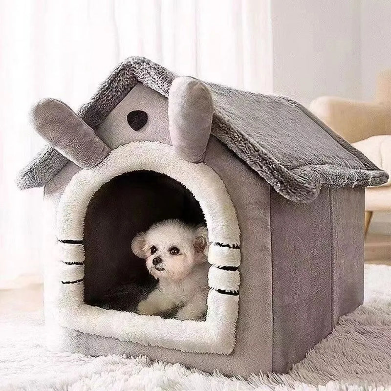 Casa de estimação dobrável para cães extra pequenos, casa lavável do gato